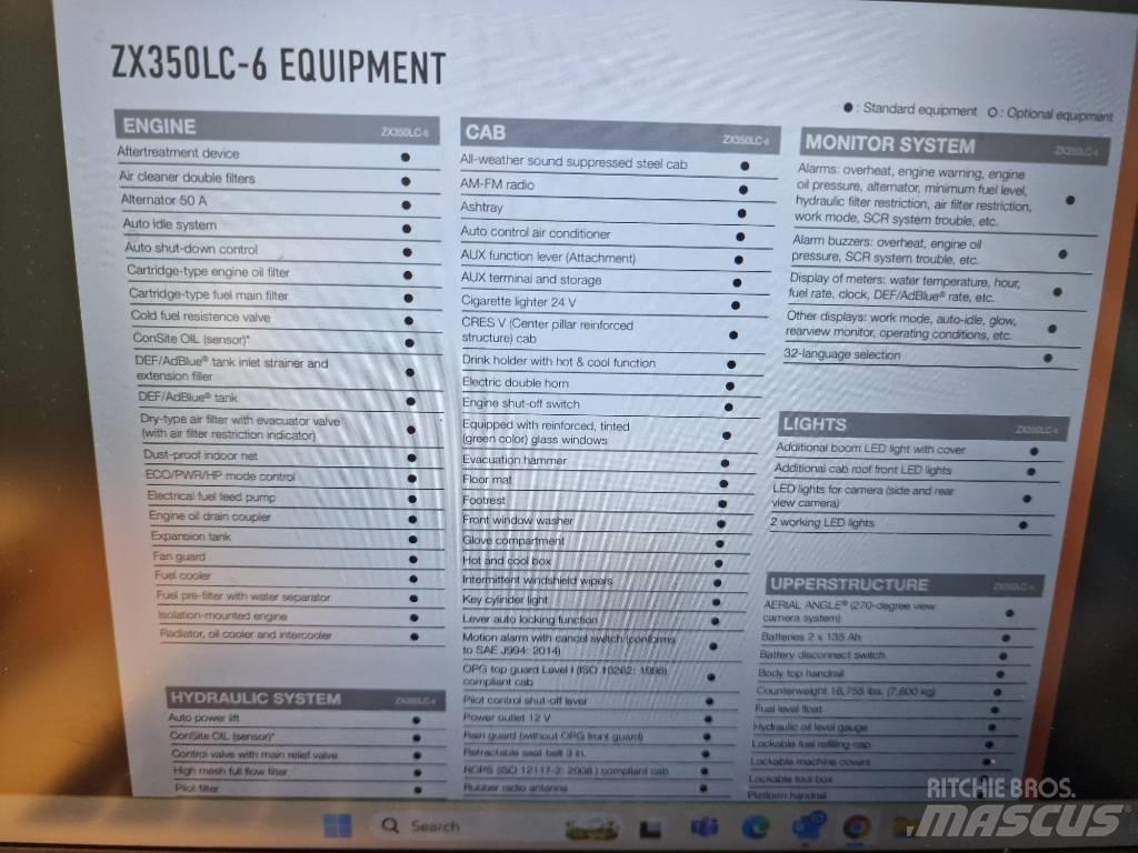 Hitachi ZX 350 LC-6 Vikšriniai ekskavatoriai