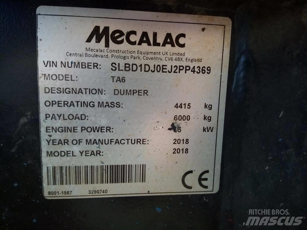 Mecalac TA6 dömper Karjeriniai savivarčiai