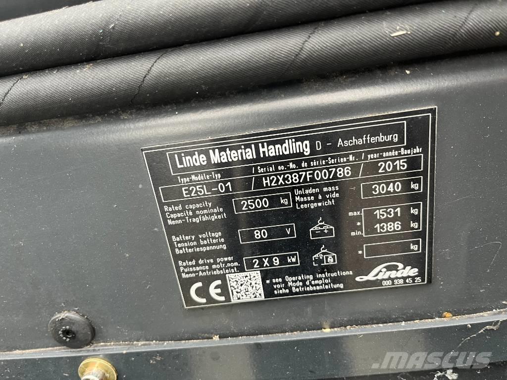 Linde E25L-01 Elektriniai šakiniai krautuvai