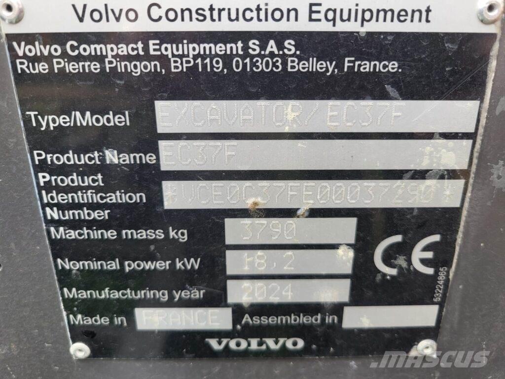 Volvo EC37F Mini ekskavatoriai < 7 t