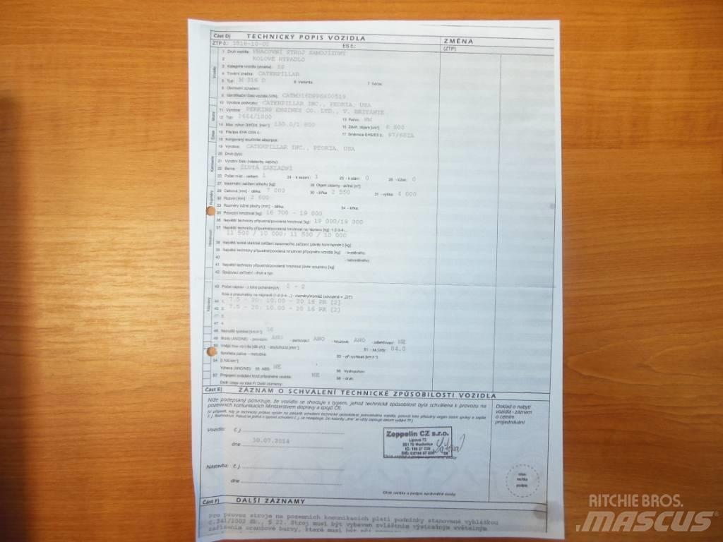 CAT M 316 D Ratiniai ekskavatoriai