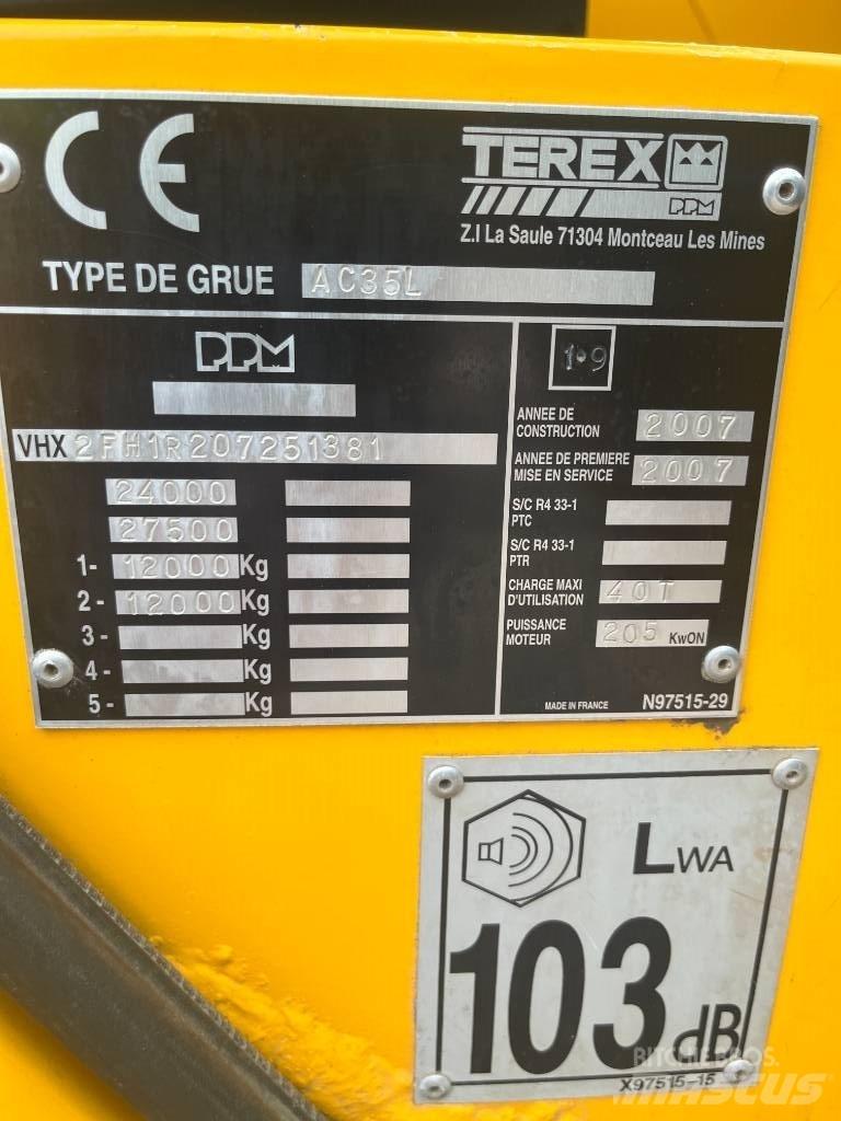 Terex Demag AC 35-L Neapdoroto reljefo kranai