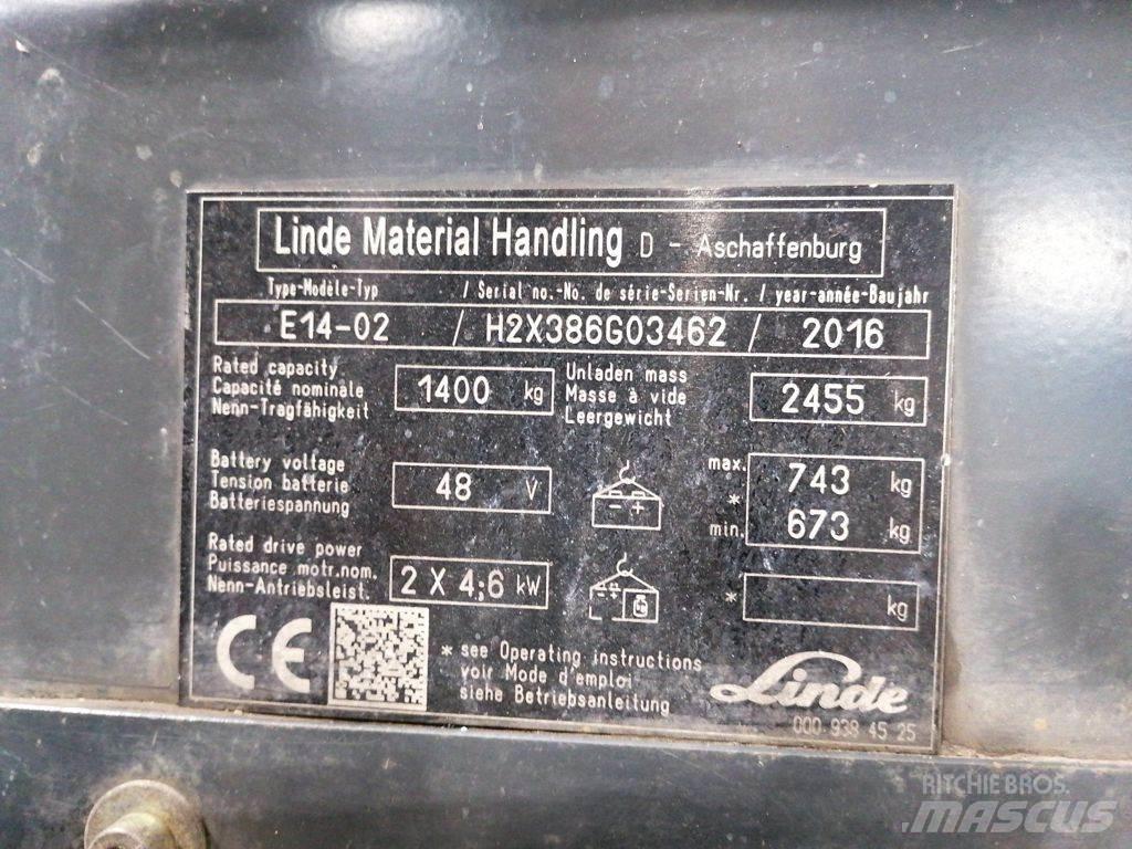 Linde E14-02 Elektriniai šakiniai krautuvai