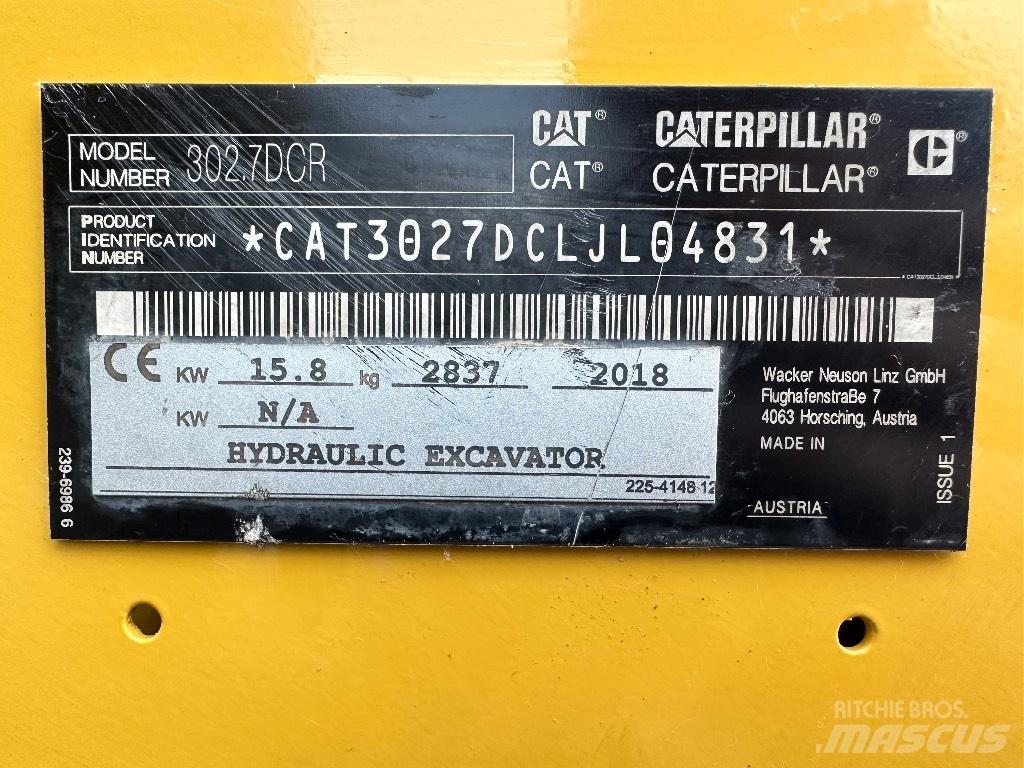 CAT 302.7D CR Mini ekskavatoriai < 7 t