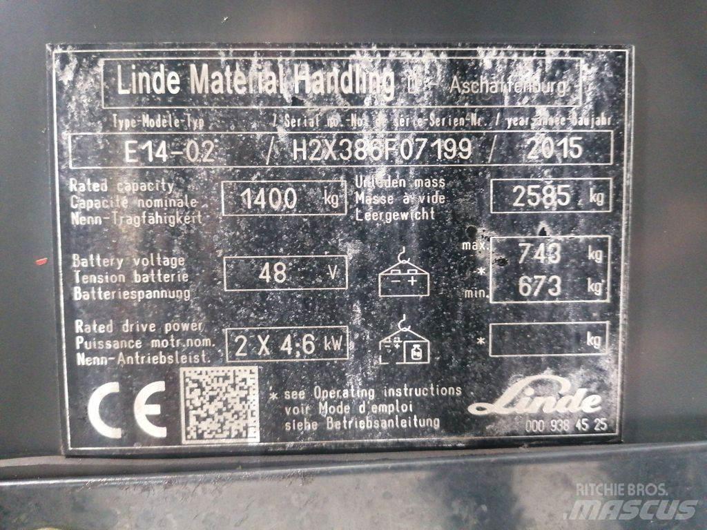 Linde E14-02 Elektriniai šakiniai krautuvai