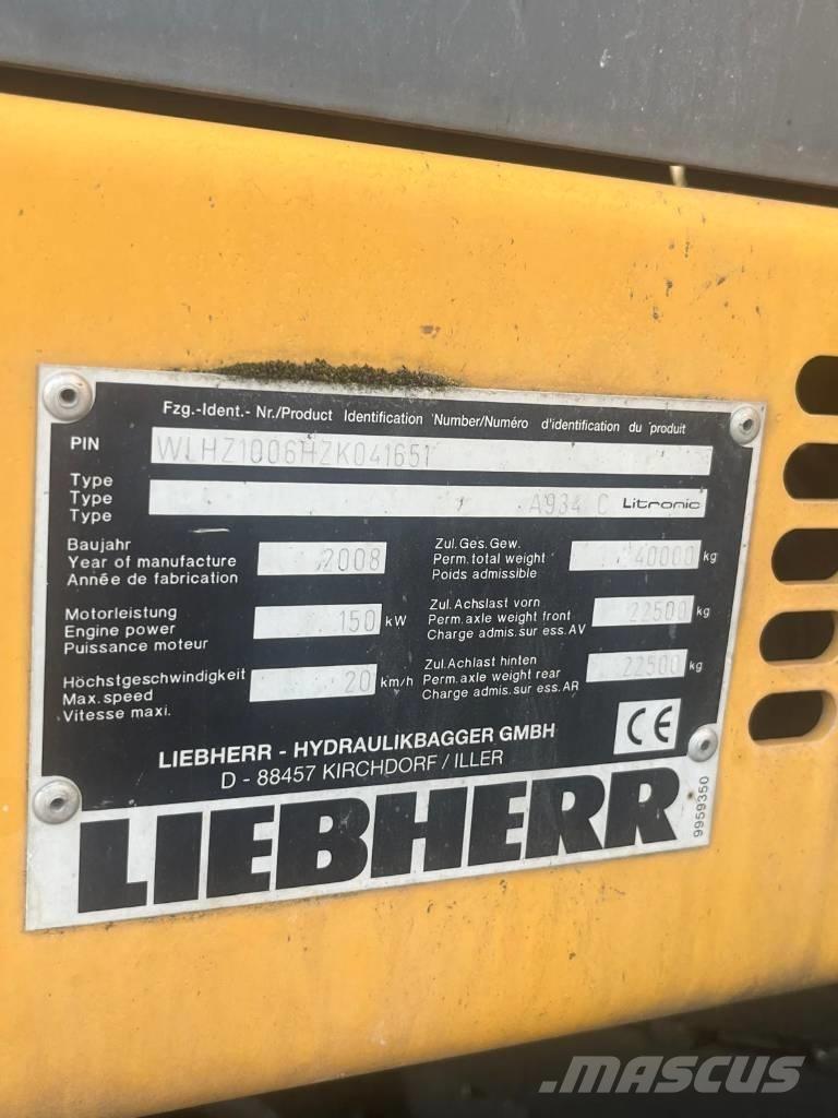 Liebherr A 934 C Atliekų / pramoniniai krautuvai