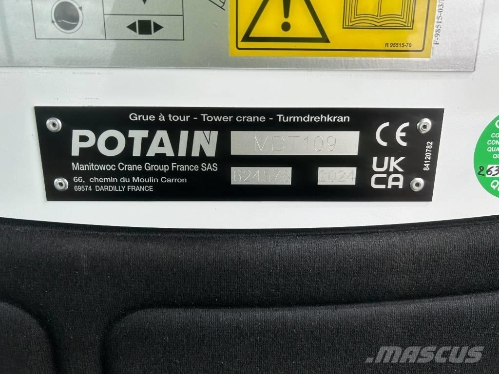 Potain MDT109 Bokštiniai kranai