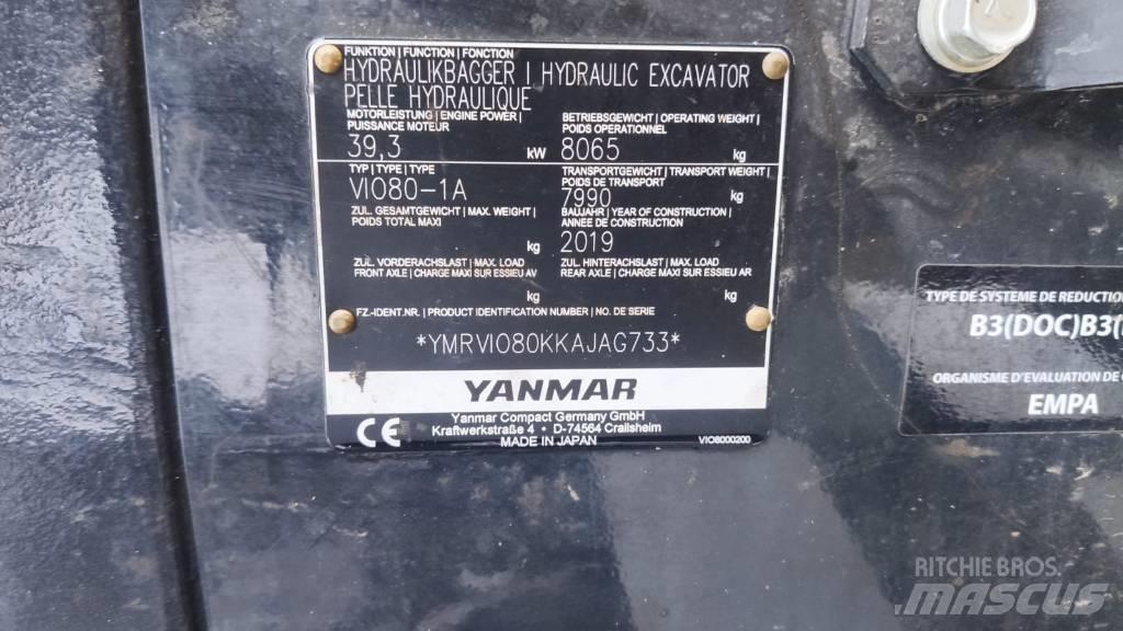 Yanmar Vio 80-1A Vidutinės galios ekskavatoriai 7-12 t