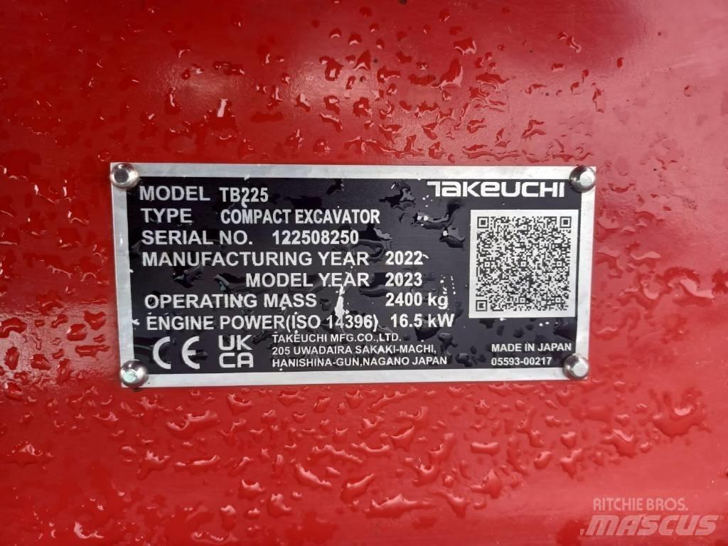 Takeuchi TB 225 Mini ekskavatoriai < 7 t