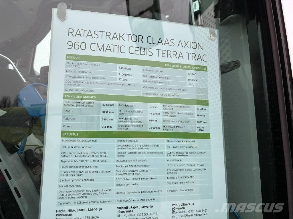 CLAAS Axion 960TT Traktoriai