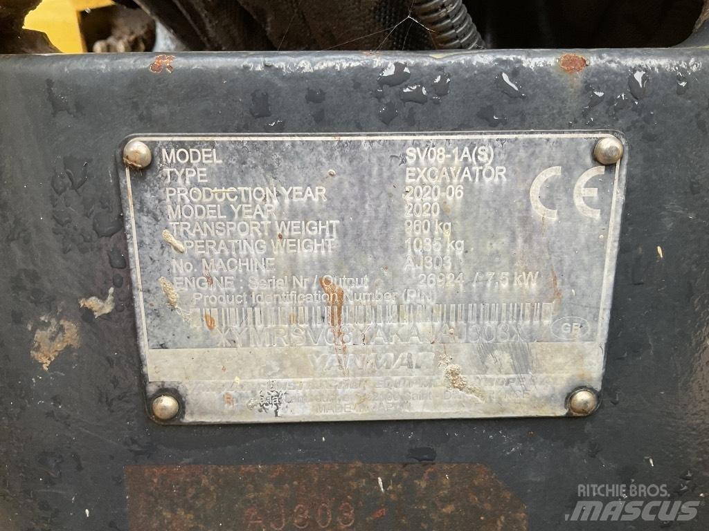 Yanmar SV08 Mini ekskavatoriai < 7 t
