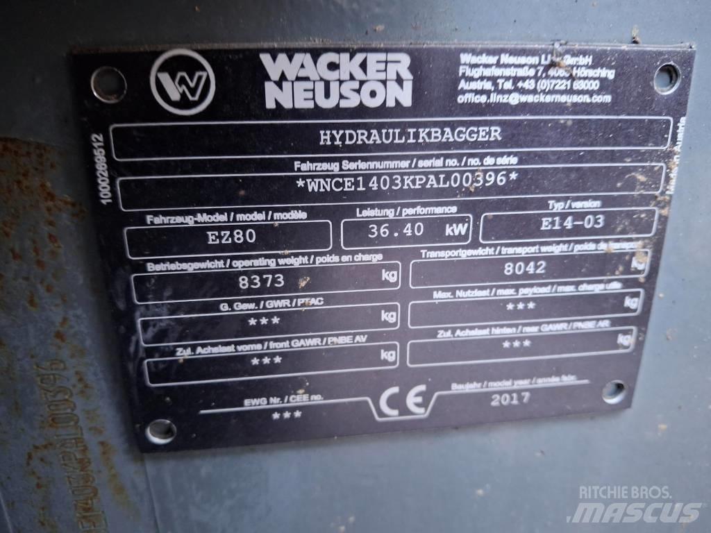 Wacker Neuson EZ 80 Vidutinės galios ekskavatoriai 7-12 t