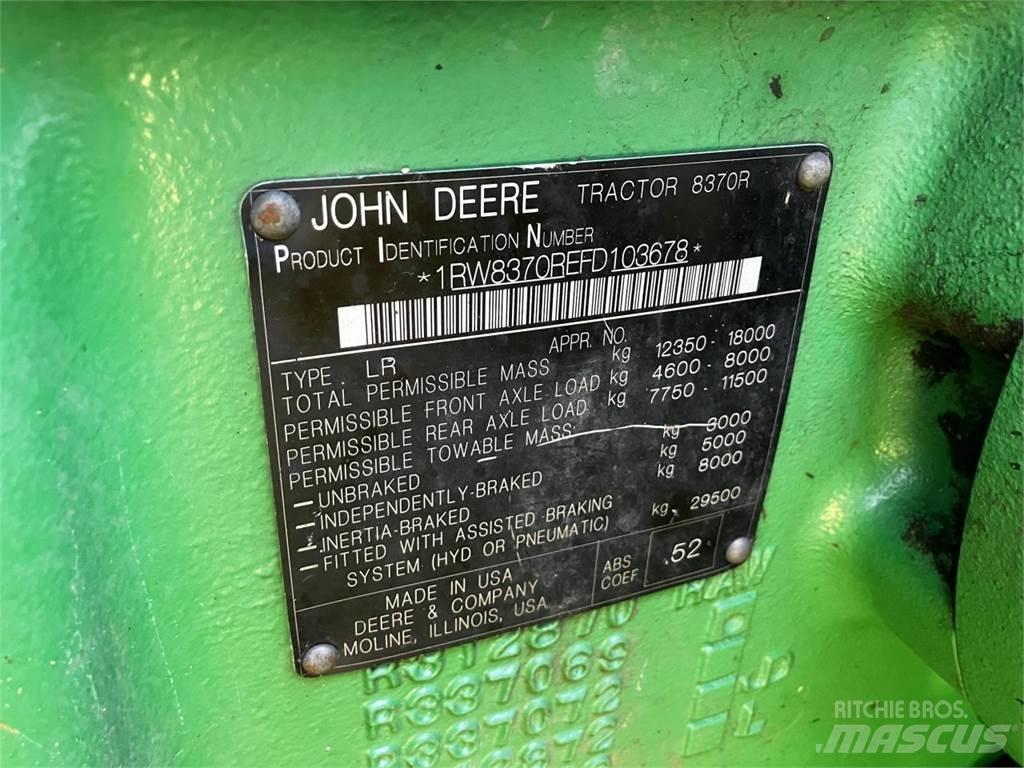 John Deere 8370R Traktoriai