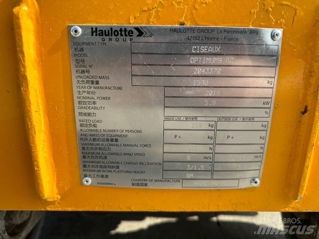 Haulotte OPTIMUM 8 Žirkliniai keltuvai