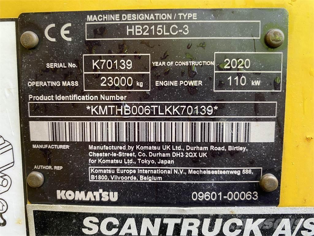 Komatsu HB215LC-3 Vikšriniai ekskavatoriai