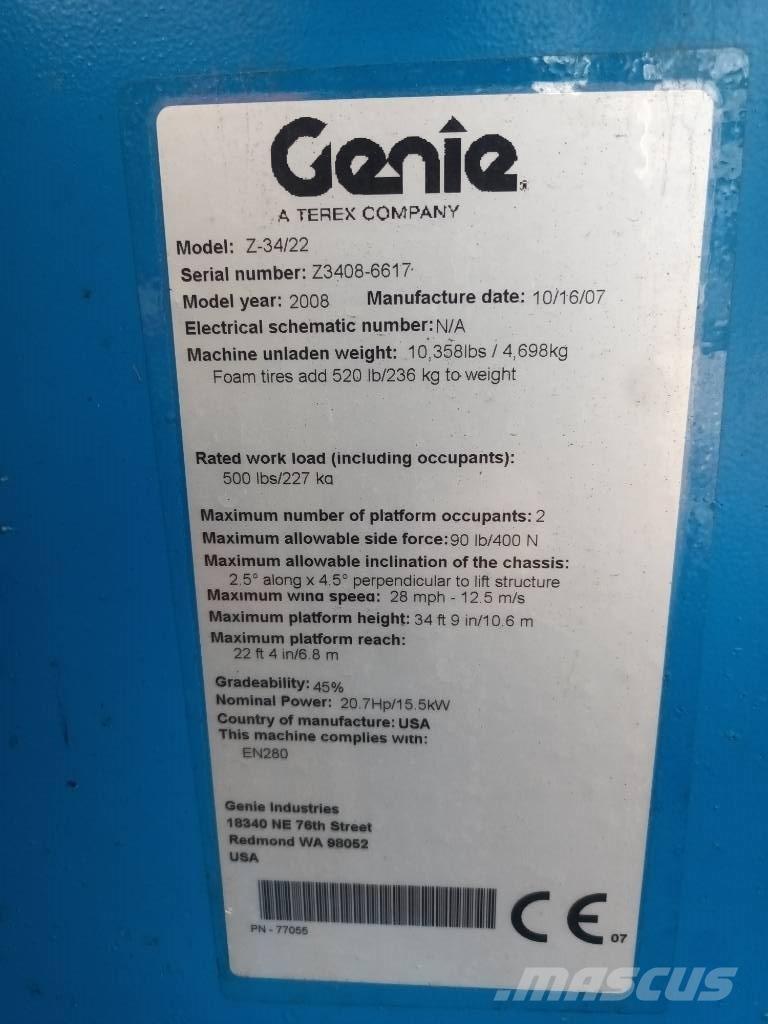 Genie Z 34/22 Alkūniniai keltuvai