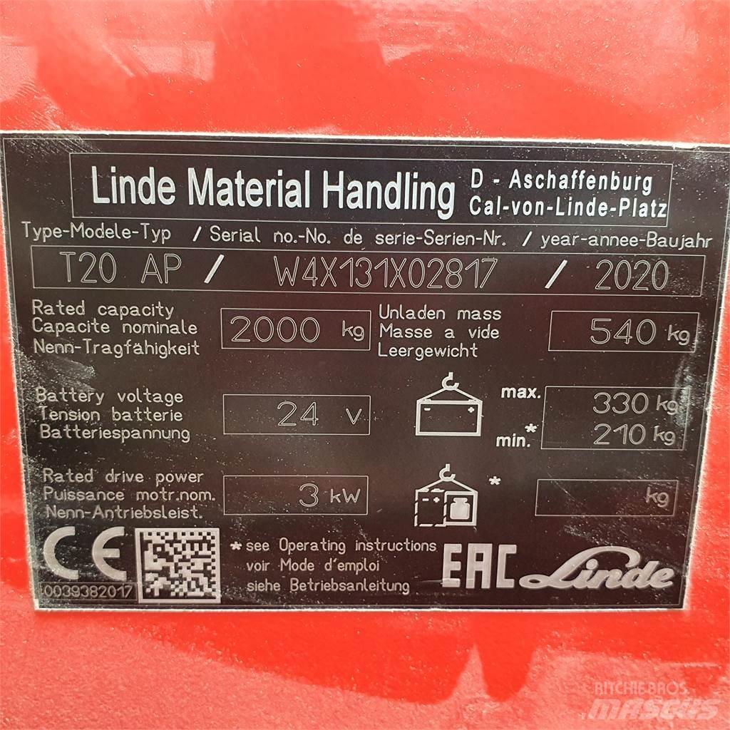 Linde T20AP kurz Mažų aukščių keltuvai