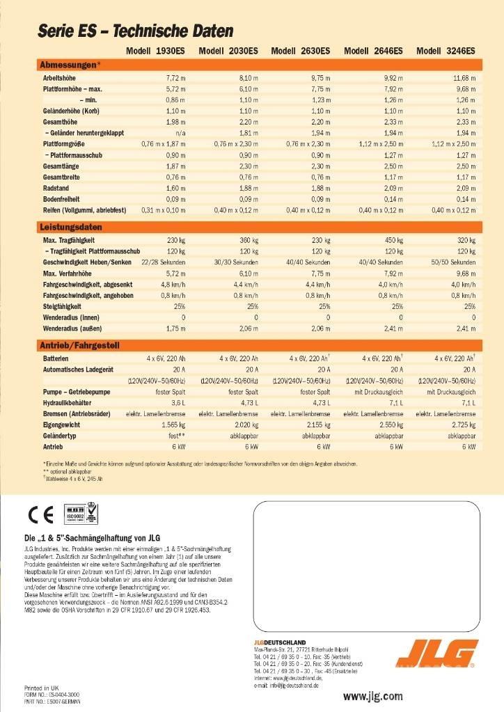 JLG 2030 ES Žirkliniai keltuvai