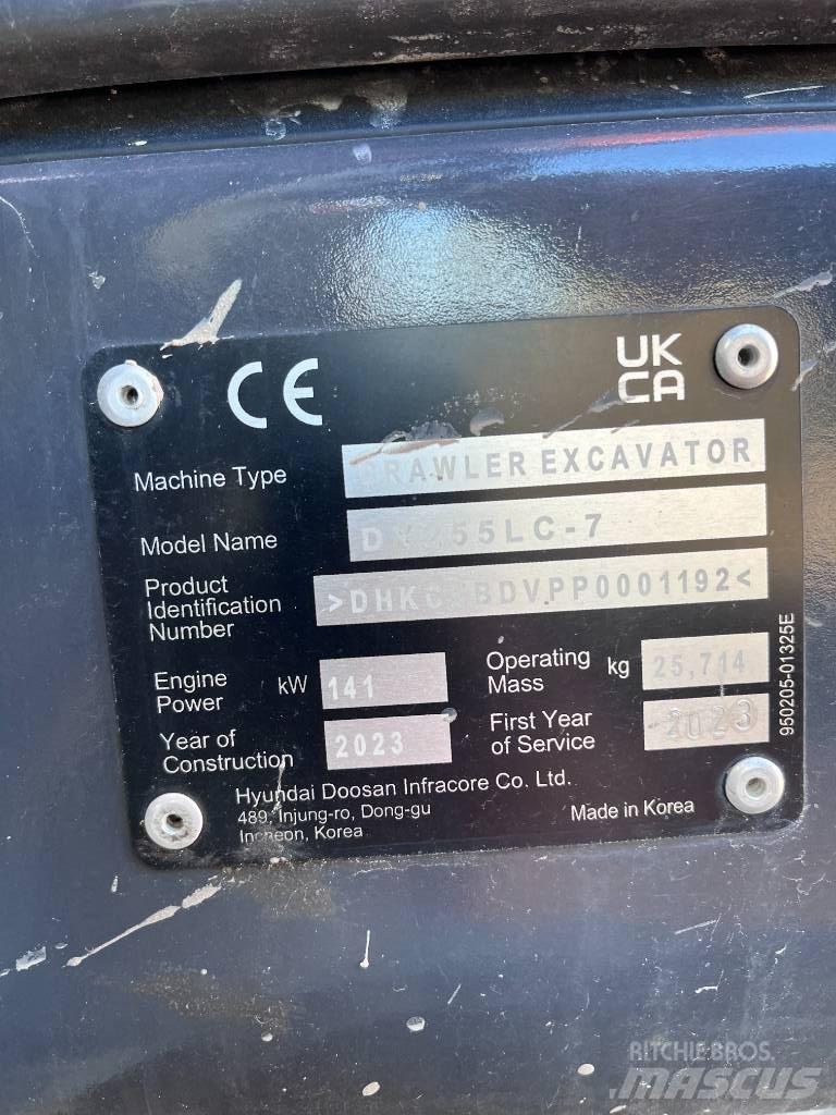 Doosan DX255 LC-7 Vikšriniai ekskavatoriai