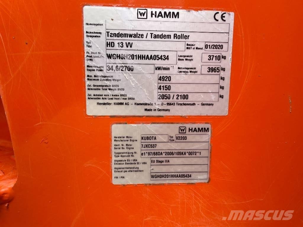 Hamm HD 13 VV Porinių būgnų volai