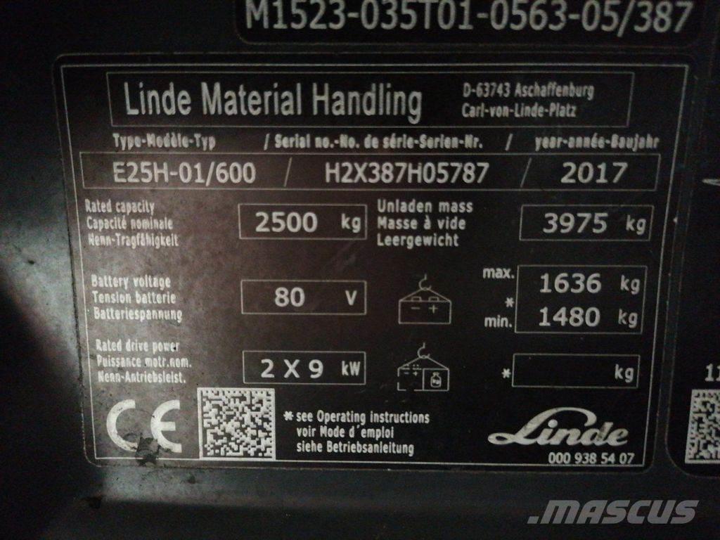 Linde E25H-01/600 Elektriniai šakiniai krautuvai
