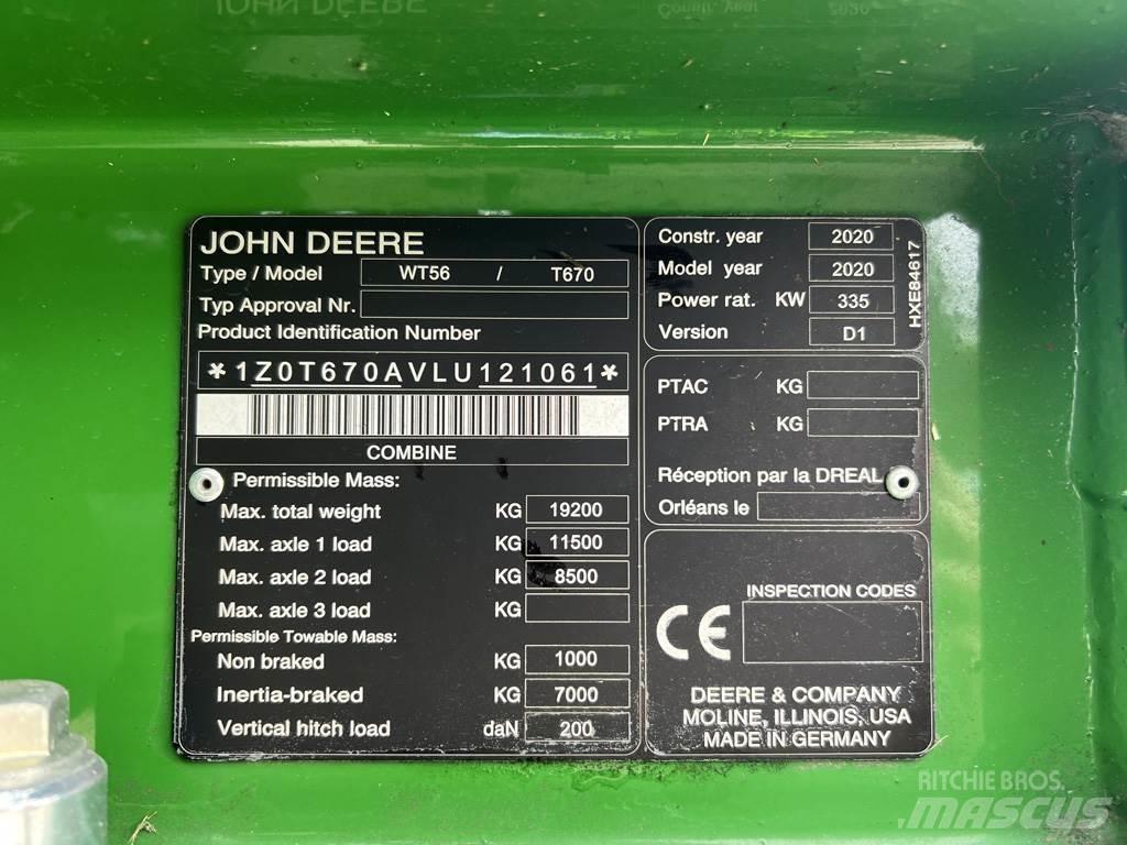 John Deere T670I Derliaus nuėmimo kombainai