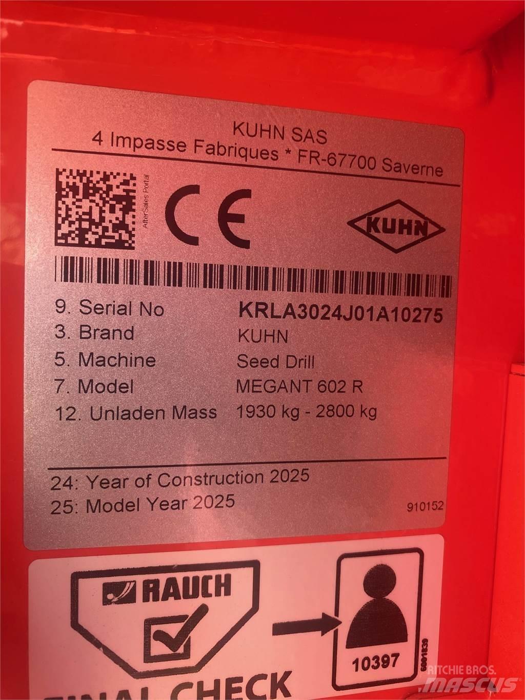 Kuhn MEGANT 602R Sėjimo technika