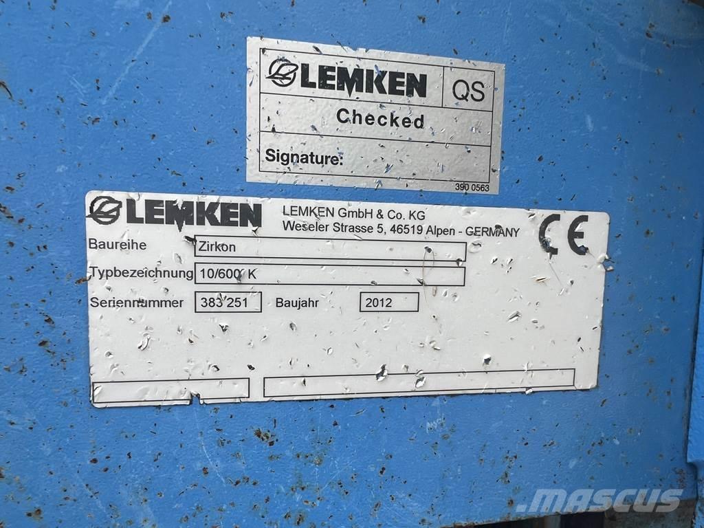 Lemken ZIRKON 10 Varomosios akėčios ir žemės frezos