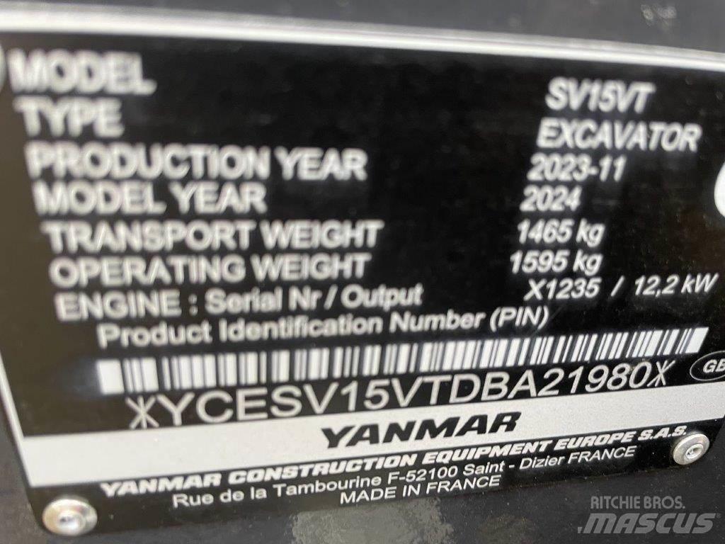 Yanmar SV15VT Vidutinės galios ekskavatoriai 7-12 t