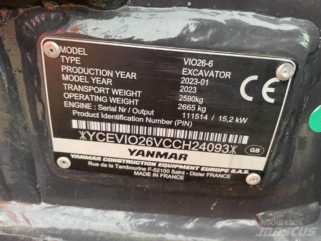 Yanmar VIO26-6 Vidutinės galios ekskavatoriai 7-12 t