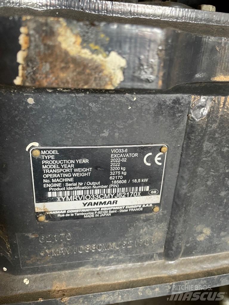 Yanmar Vio 33 Mini ekskavatoriai < 7 t