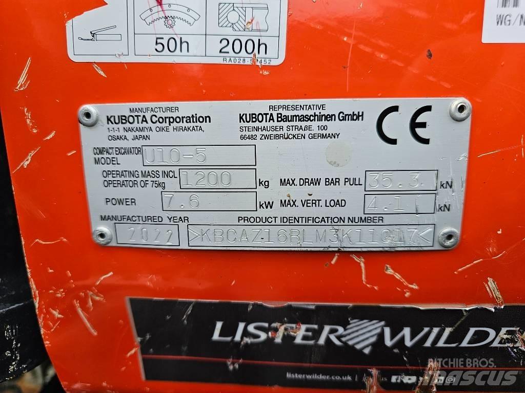 Kubota U 10 Mini ekskavatoriai < 7 t
