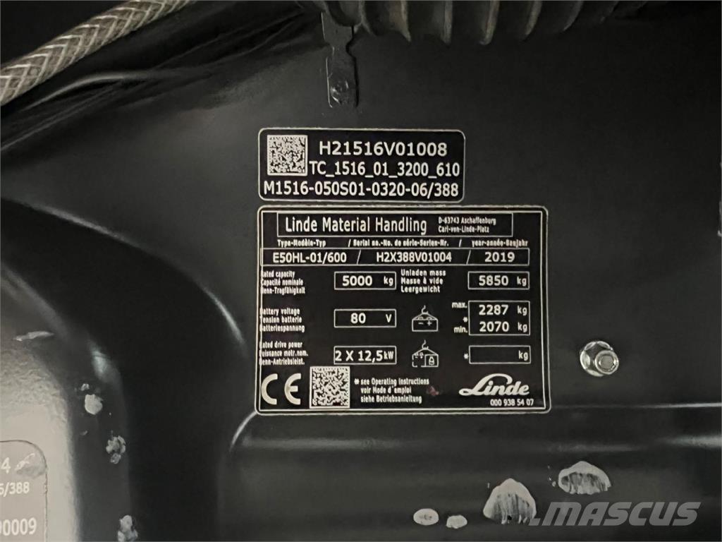 Linde E 50HL-01 Elektriniai šakiniai krautuvai