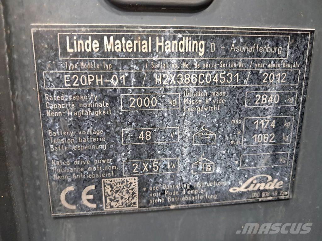 Linde E20PH-01 Elektriniai šakiniai krautuvai