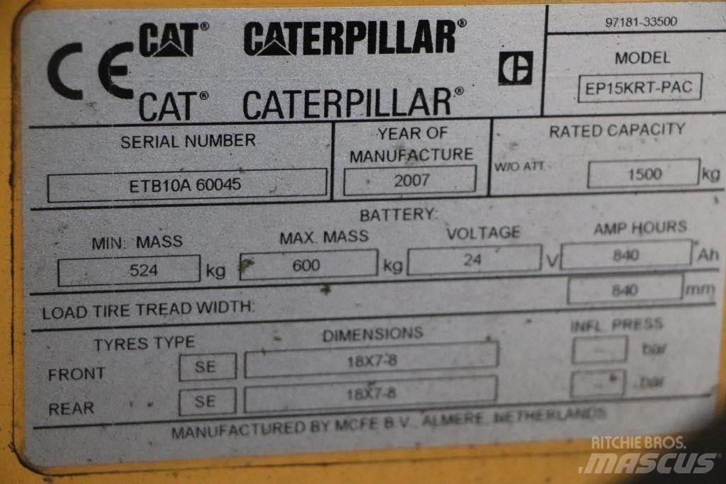 CAT EP15KRT-PAC Elektriniai šakiniai krautuvai