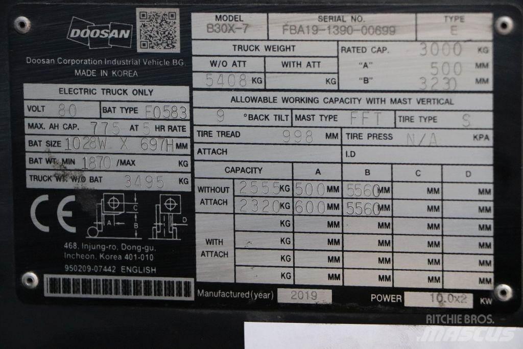 Doosan B30X-7 Elektriniai šakiniai krautuvai