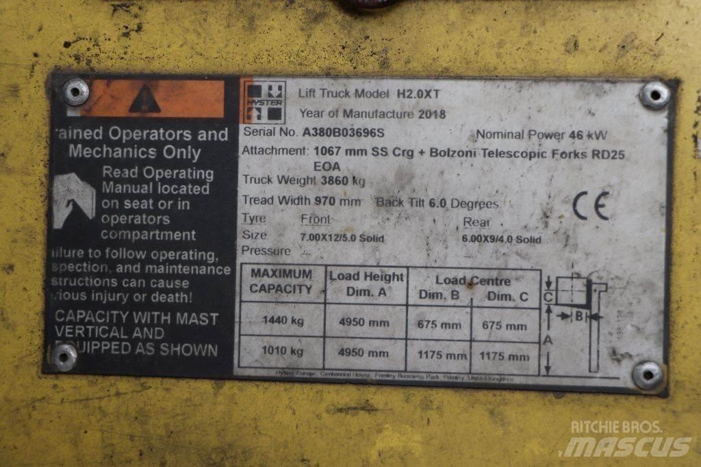 Hyster H2.0XT LPG (dujiniai) krautuvai