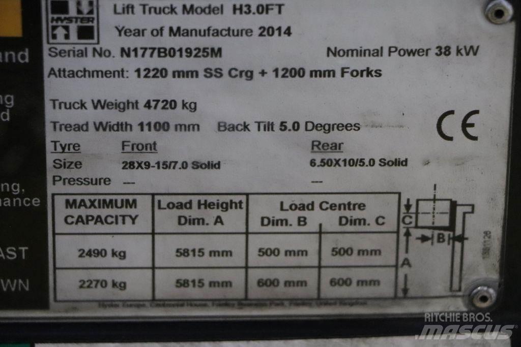 Hyster H3.0FT LPG (dujiniai) krautuvai