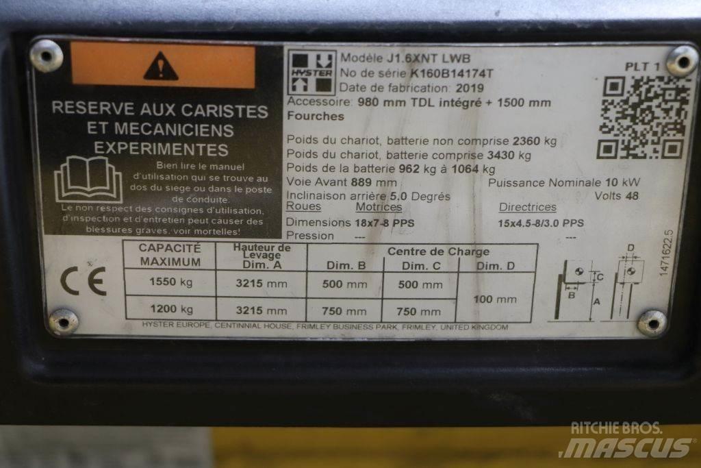 Hyster J1.6XNT Elektriniai šakiniai krautuvai