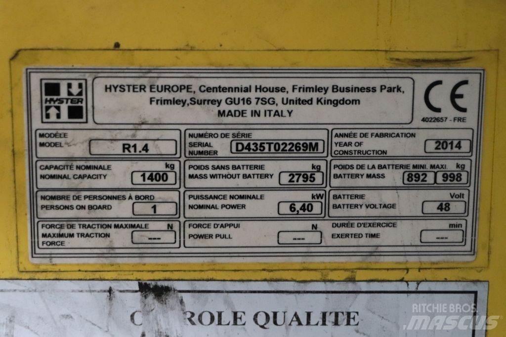 Hyster R1.4 Šakiniai krautuvai su prailgintu keltuvu