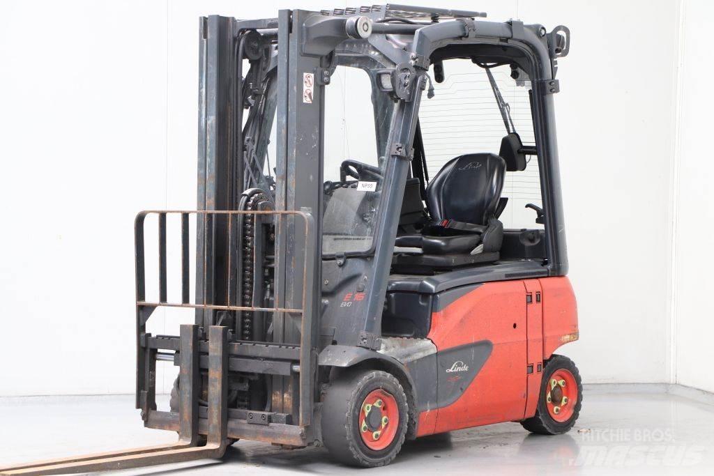 Linde E16P-02 Elektriniai šakiniai krautuvai