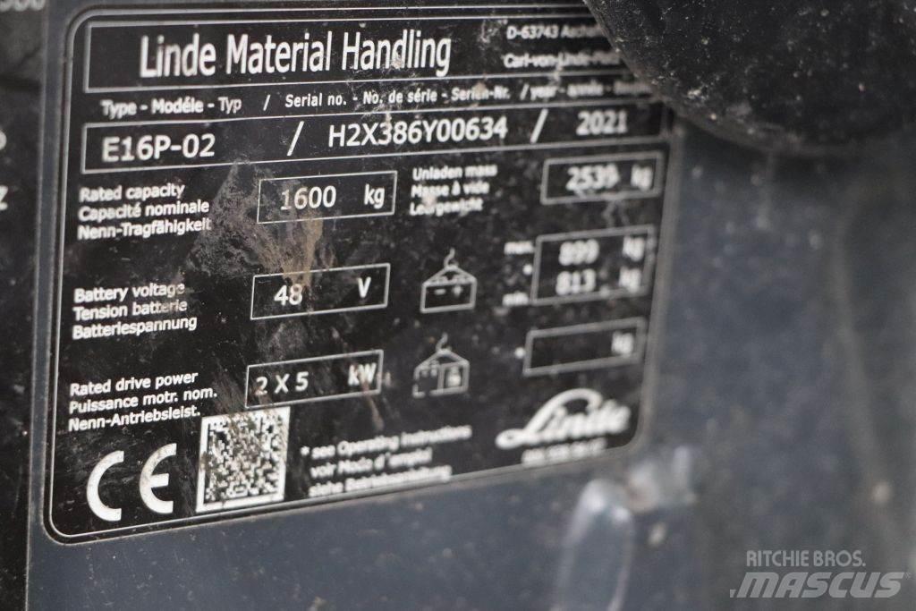 Linde E16P-02 Elektriniai šakiniai krautuvai