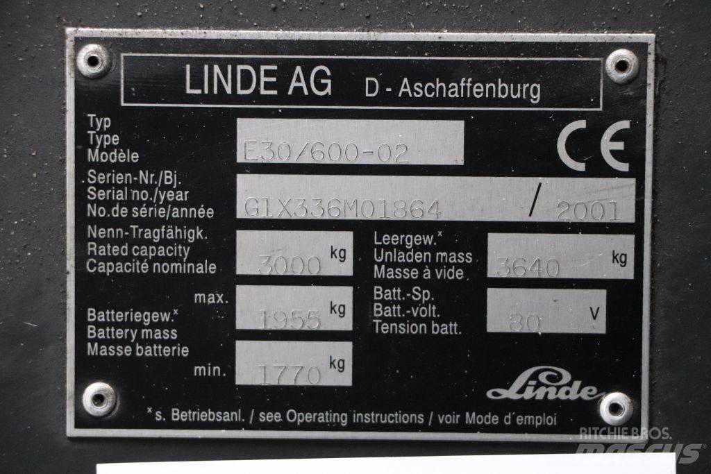 Linde E30/600-02 Elektriniai šakiniai krautuvai