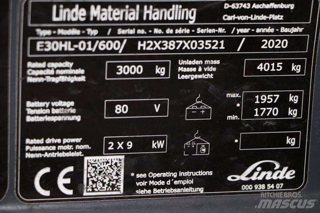 Linde E30HL-01/600 Elektriniai šakiniai krautuvai