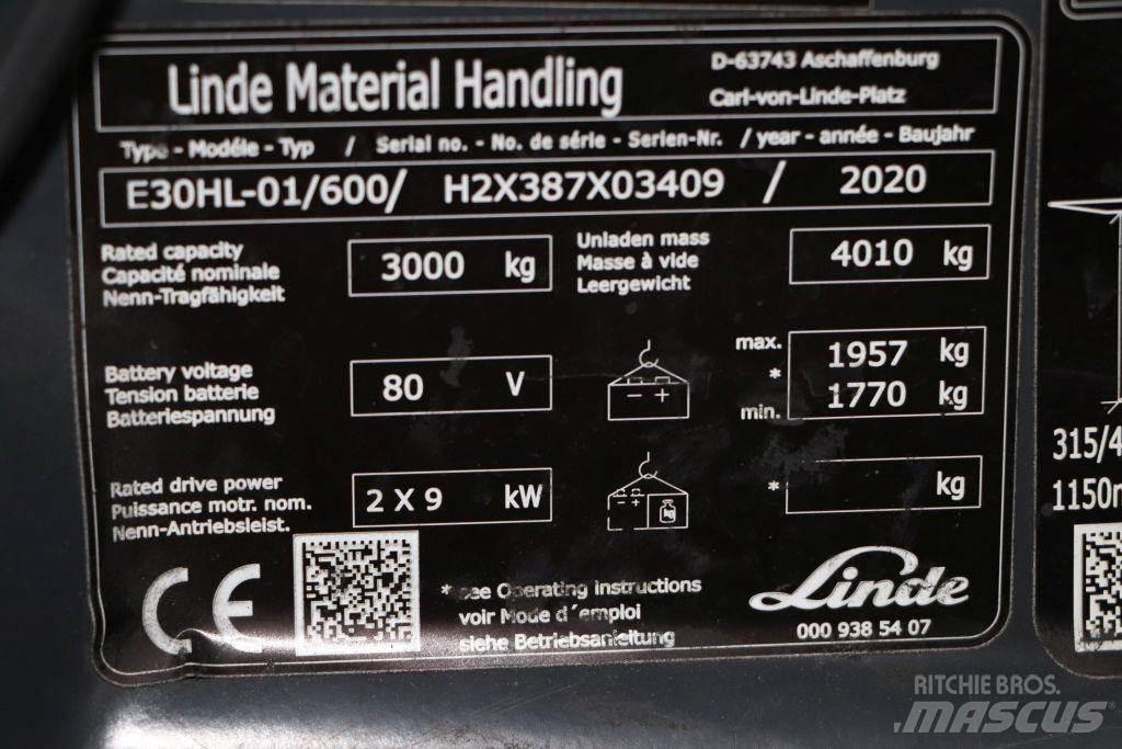 Linde E30HL-01/600 Elektriniai šakiniai krautuvai