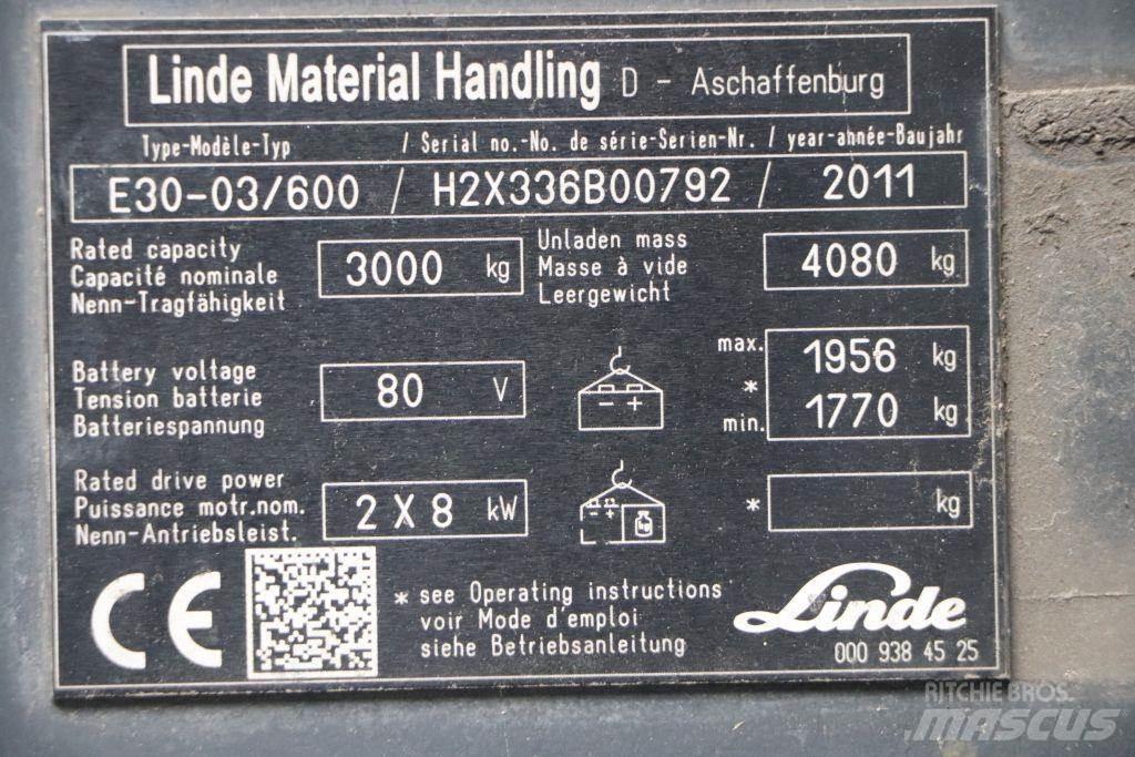 Linde E30S-03/600 Elektriniai šakiniai krautuvai