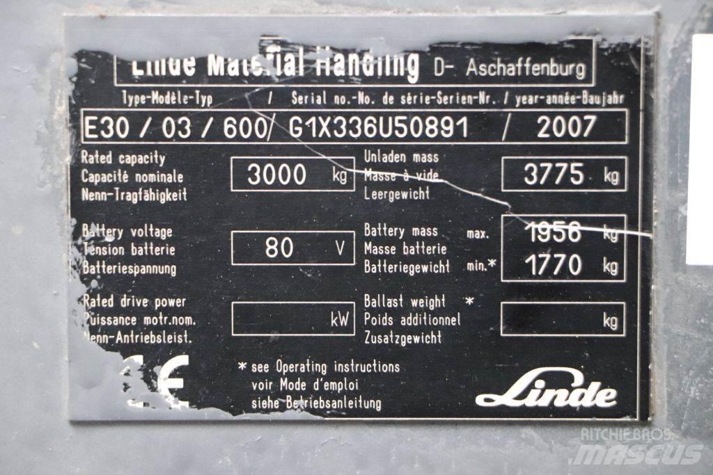Linde E30S-03/600 Elektriniai šakiniai krautuvai