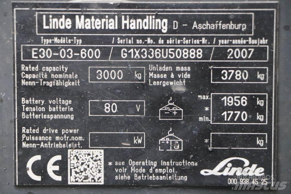 Linde E30S-03/600 Elektriniai šakiniai krautuvai