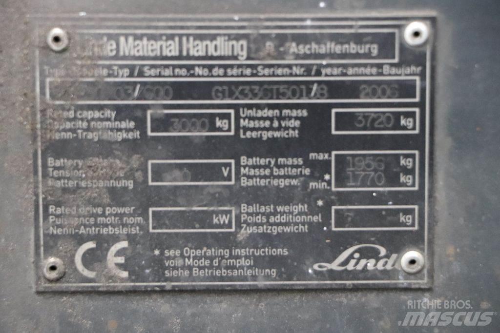 Linde E30S-03/600 Elektriniai šakiniai krautuvai