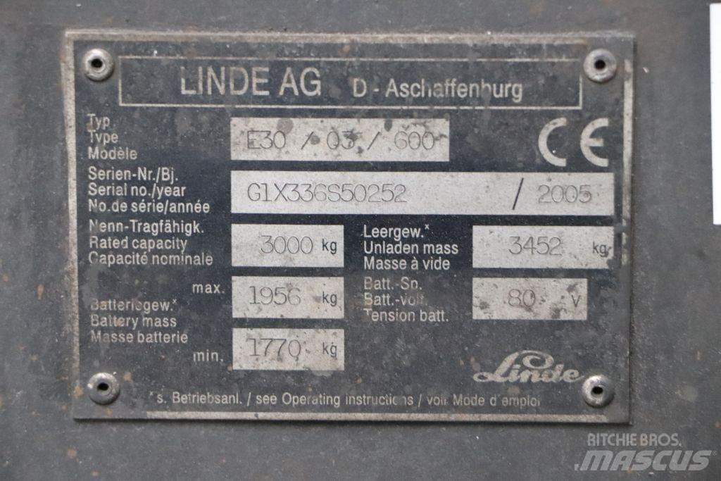 Linde E30S-03/600 Elektriniai šakiniai krautuvai